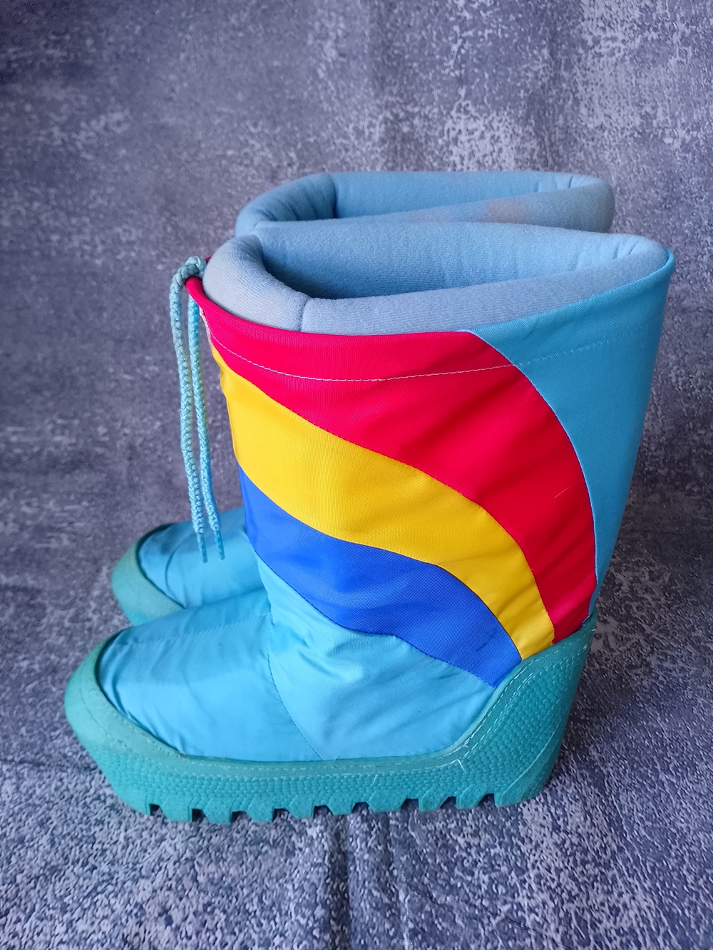RARE Vintage 1980s Rainbow-striped Moon Boots UNISEX - Picture 3 of 16